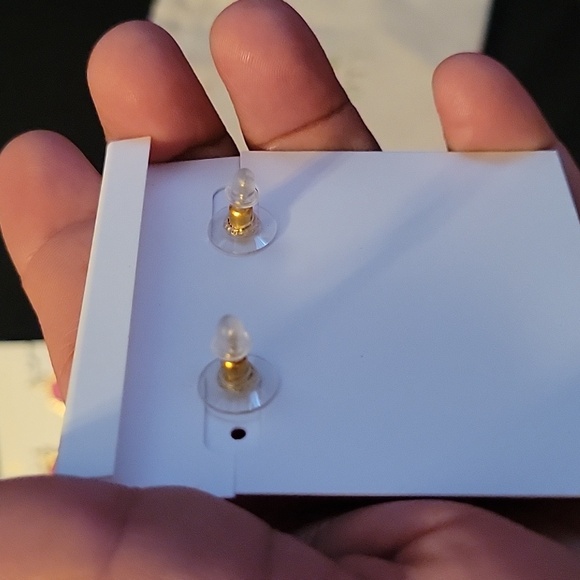 Kendra Scott Ellie Stud Earrings Silver tone bronze veined turquoise magnesite - Picture 2 of 4